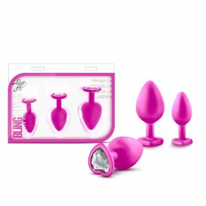 Beginner Kits | Bling s Training Kit Pink With White Gems Anal Plug Anal Beginner Kits