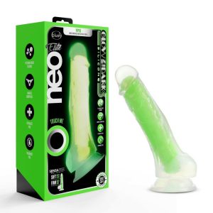 Bright & Colorful | Glow In The Dark Neon Green: 7.5-Inch Long Dildo – Made with Purio™ Silicone & SensaFeel® Dual Density Realistic Technology Bright & Colorful Bright & Colorful