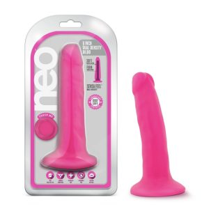 Bright & Colorful | Realistic Neon Pink 6-Inch Long Dildo With Suction Cup Base Bright & Colorful Bright & Colorful