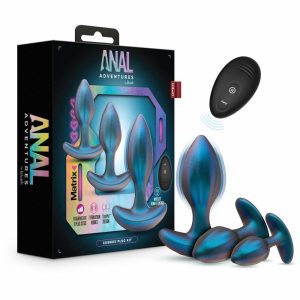 Butt Plugs | Cosmos Plug Vibrating Anal Training Kit With Wireless Remote – Stayput™ Technology & AnchorTech™ Base – Lunar Blue Anal Butt Plugs