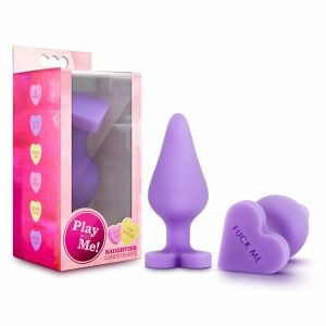 Butt Plugs | Naughtier Candy Heart Fuck Me Purple 4.25-Inch Anal Plug Anal Butt Plugs