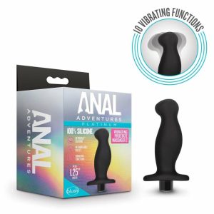 Butt Plugs | Prostate Massager 02  Curved Black 4.25-Inch Vibrating Rechargeable Anal Plug Anal Butt Plugs