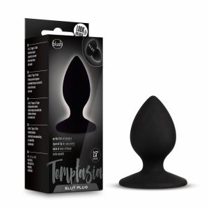 Butt Plugs | Slut Black 2.5-Inch Anal Plug With Suction Cup Base Anal Butt Plugs