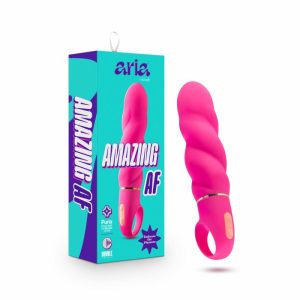 Clitoris Stimulation | Amazing AF: Wavy Ridged Body Fuchsia Silicone Vibrator with Powerful RumboTech™ Technology Clitoris Stimulation Clitoris Stimulation