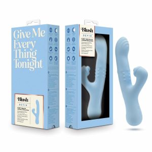 Clitoris Stimulation | Devin 9.25 Inch G Spot Clitoral Dual Stimulation Rabbit Vibrator In Blue – 10 Vibration Functions – Soft Silicone Clitoris Stimulation Clitoris Stimulation