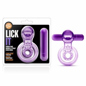 Clitoris Stimulation | Lick It: Purple Vibrating Double Strap Penis Ring Clitoris Stimulation Clitoris Stimulation