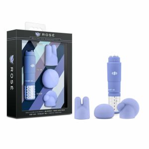 Clitoris Stimulation | Revitalize Periwinkle Vibrating 3-Piece Massage Wand Kit Clitoris Stimulation Clitoris Stimulation