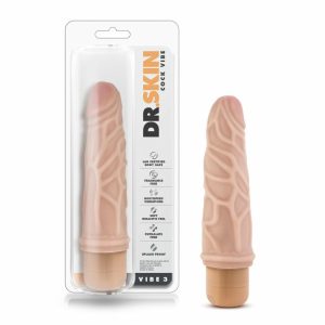 Couple’s Vibrators | Cock Vibe 3 Realistic Beige 7.25-Inch Long Vibrating Dildo Couple's Vibrators Couple's Vibrators