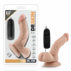 Couple’s Vibrators | Dr. Ken Realistic G-Spot Vanilla 6.5-Inch Long Remote Control Vibrating Dildo With Suction Cup Base Couple's Vibrators Couple's Vibrators