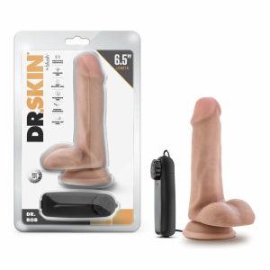 Couple’s Vibrators | Dr. Rob Realistic Vanilla 6.5-Inch Long Remote Control Vibrating Dildo With Suction Cup Base Couple's Vibrators Couple's Vibrators