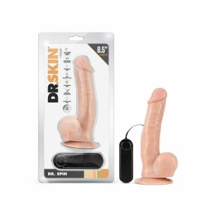 Couple’s Vibrators | Dr. Spin Realistic G-Spot Vanilla 8.5-Inch Long Remote Control Vibrating Dildo With Suction Cup Base Couple's Vibrators Couple's Vibrators