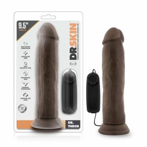 Couple’s Vibrators | Dr. Throb Realistic Chocolate 9.5-Inch Long Remote Control Vibrating Dildo Couple's Vibrators Couple's Vibrators