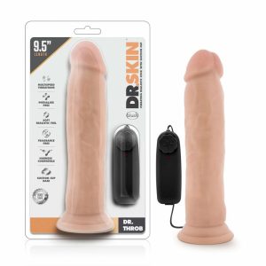 Couple’s Vibrators | Dr. Throb Realistic Vanilla 9.5-Inch Long Remote Control Vibrating Dildo With Suction Cup Base Couple's Vibrators Couple's Vibrators