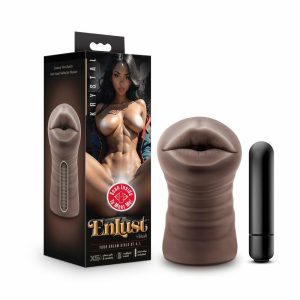 Couple’s Vibrators | Krystal Vibrating AI Male Masturbator Tight & Nubbed Canal With Vibrating Bullet – Made With X5® Plus Ultra Soft Realistic Feel – Brown Couple's Vibrators Couple's Vibrators