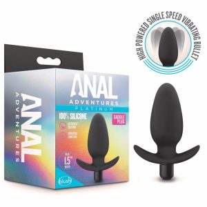 Couple’s Vibrators | Saddle Black 4.5-Inch Vibrating Anal Plug Couple's Vibrators Couple's Vibrators