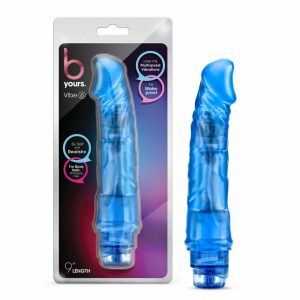 Couple’s Vibrators | Vibe 6 Realistic Blue 8.5-Inch Long Vibrating Dildo Couple's Vibrators Couple's Vibrators