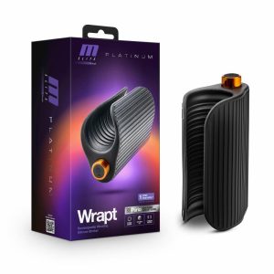 Couple’s Vibrators | Wrapt 4 Inch Ribbed Vibrating Masturbator in Black – Made with Purio™ Ultra Soft Liquid Silicone Couple's Vibrators Couple's Vibrators