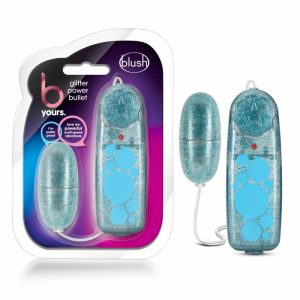 Egg Vibrators | Glitter Power Bullet Blue 2.25-Inch Vibrating Bullet Egg Vibrators Egg Vibrators