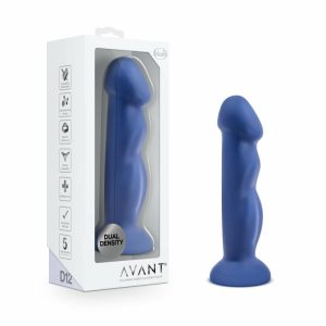 G-Spot Stimulation | Suko Indigo D12: Artisan 8 Inch Curved G-Spot Dildo with Suction Cup Base – Elegantly Made with Smooth Ultrasilk® Purio™ Silicone Dildos G-Spot Stimulation