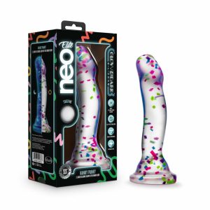 Glow In The Dark | Hanky-Panky 7.5 Inch Purio™ Silicone Glow In The Dark Dildo – Clear Dildo With Fun Confetti Dildos Glow In The Dark