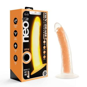 Glow In The Dark | Lavo Glow In The Dark Neon Orange: 7.5-Inch Long Dildo – Made with Purio™ Silicone & SensaFeel® Dual Density Realistic Technology Dildos Glow In The Dark