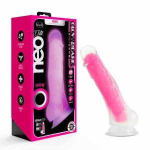 Glow In The Dark | Paradise Glow In The Dark Neon Pink: 7.5-Inch Long Dildo – Made with Purio™ Silicone & SensaFeel® Dual Density Realistic Technology Dildos Glow In The Dark