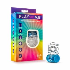 Penis Rings | Pleaser: Blue Rechargeable Vibrating Penis Ring For Penis Penis Rings