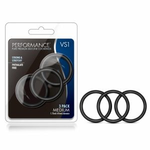 Penis Rings | VS1: Black Medium Penis Rings (3-Pack) – Made with Puria™ Silicone For Penis Penis Rings