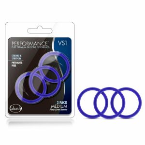 Penis Rings | VS1: Glow In The Dark Indigo Medium Penis Rings (3-Pack) – Made with Puria™ Silicone For Penis Penis Rings