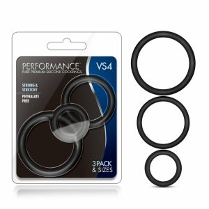 Penis Rings | VS4: Black Penis Rings (3-Sizes) – Made with Puria™ Silicone For Penis Penis Rings