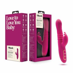 Rabbit Vibrators | Kira Velvet Dual Motor Warming 9.5-Inch Gyrating & Thrusting Platinum Cured Silicone Rabbit Vibrator Rabbit Vibrators Rabbit Vibrators