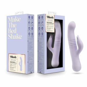 Rabbit Vibrators | Rylee 9.25 Inch G Spot Clitoral Dual Stimulation Rabbit Vibrator In Lavender – 10 Thrusting Vibrations – Soft Silicone Vibrators Rabbit Vibrators