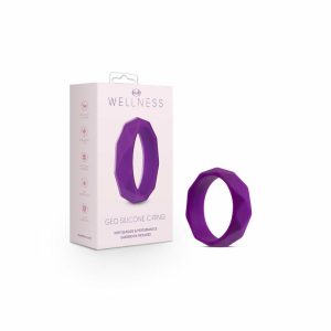 Sexual Wellness | Geometric Purple UltraSilk® Penis Ring – Made with Puria™ Silicone Dildos Sexual Wellness