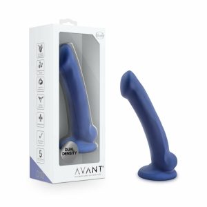 Silicone Dildos | Ergo Mini Indigo D10: Artisan 7 Inch Thin Dildo with Suction Cup Base – Elegantly Made with Smooth Ultrasilk® Purio™ Silicone Dildos Silicone Dildos