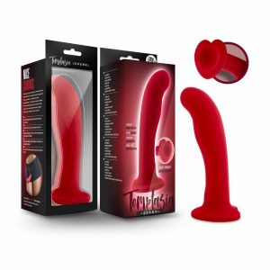 Silicone Dildos | Jezebel Curved Crimson 6-Inch Long Dildo With Suction Cup Base Dildos Silicone Dildos