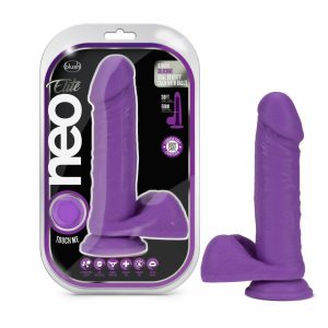 Silicone Dildos | Neon Purple: 8-Inch Long Dildo – Made with Purio™ Silicone & SensaFeel® Dual Density Realistic Technology Dildos Silicone Dildos