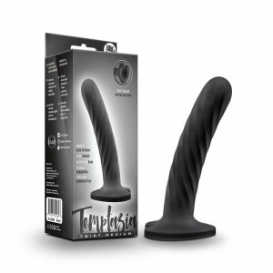 Silicone Dildos | Twist Black 5.5-Inch Long Dildo With Suction Cup Base Dildos Silicone Dildos