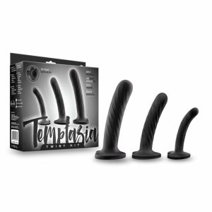 Silicone Dildos | Twist Kit Black 4.5, 5.5, 7-Inch Long Dildo With Suction Cup Base Dildos Silicone Dildos