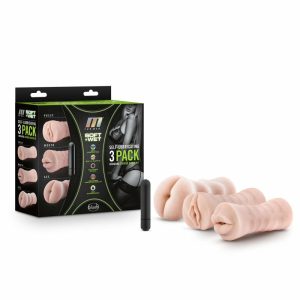 Strokers & Masturbators | 3-Pack Self-Lubricating Vanilla Vibrating Masturbator / Stroker For Penis Strokers & Masturbators