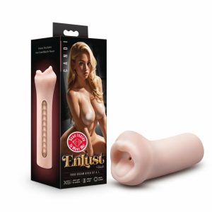 Strokers & Masturbators | Candi AI Male Masturbator Tight & Ribbed Canal – Made With X5® Plus Ultra Soft, Realistic Oral Feel Open Ended To Fit All Sizes – Beige For Penis Strokers & Masturbators