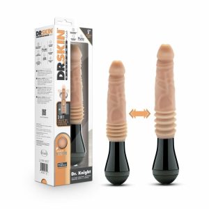 Thrusting Dildos | Dr. Knight Large 10.5 Inch Vibrating, Gyrating And Thrusting Dildo in Beige – Made With Puria® Platinum Cured Silicone Dildos Thrusting Dildos