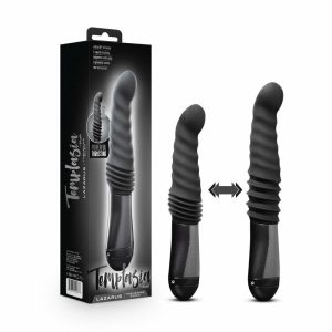 Thrusting Dildos | Lazarus Curved G-Spot Black 10-Inch Long Rechargeable Thrusting & Vibrating Dildo Dildos Thrusting Dildos