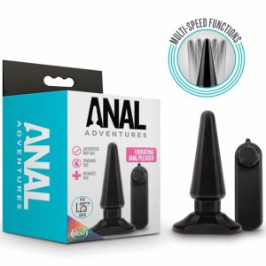 Vibrating Anal Toys | Basic Pleaser Black 4-Inch Vibrating Anal Plug Vibrating Anal Toys Vibrating Anal Toys