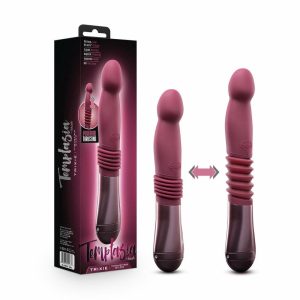 Vibrating Dildos | Trixie Curved G-Spot Wine 10-Inch Long Thrusting Rechargeable Vibrating Dildo Vibrating Dildos Vibrating Dildos