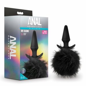 Butt Plugs | Rabbit Tail Black 6.75-Inch Anal Plug Anal Butt Plugs