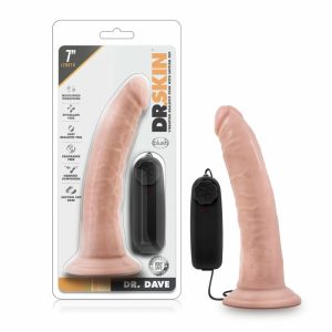 Couple’s Vibrators | Dr. Dave Realistic Vanilla 7.5-Inch Long Remote Control Vibrating Dildo With Suction Cup Base Couple's Vibrators Couple's Vibrators