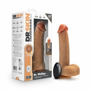 Couple’s Vibrators | Dr. Phillips 9 Inch Vibrating And Thrusting Dildo – Soft Liquid Silicone Realistic Penis With Wireless Remote Control – Beige Couple's Vibrators Couple's Vibrators