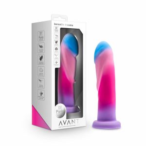 Silicone Dildos | Borealis Dreams Artisan 7.75 Inch Dildo – Crafted With Purio® Liquid Silicone Wrapped In UltraSilk® – Cotton Candy Dildos Silicone Dildos