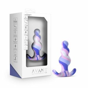 Butt Plugs | Twilight Blue: Artisan 3 Inch Tapered Stayput™ Butt Plug with Pleasure Curves – Elegantly Made with Smooth Ultrasilk® Purio™ Silicone Anal Butt Plugs