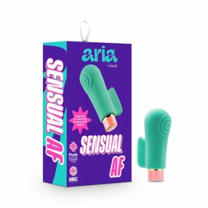 Clitoris Stimulation | Sensual AF: Finger Fin Teal Silicone Vibrator with Powerful RumboTech™ Technology Clitoris Stimulation Clitoris Stimulation